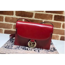 Gucci 589474 Small leather shoulder bag Red textured leather