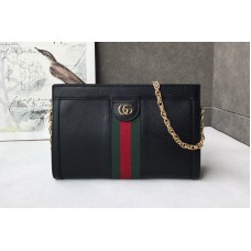 Gucci 503877 Ophidia small shoulder bag in Black Leather with web