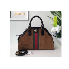 Gucci 516459 Re(Belle) Medium Top Handle Bags in Brown Suede Leather