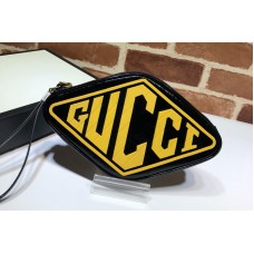 Gucci 524316 GG Marmont Belt Bag Black Patent Leather