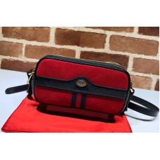 Gucci 546597 Ophidia Mini GG Bag in Red Suede Leather