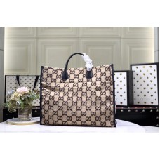 Gucci 598169 GG wool tote Bags in Beige and ebony GG wool