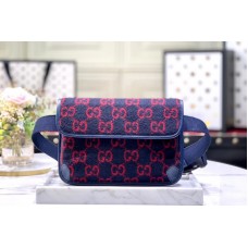 Gucci 598181 GG wool Belt Bags in Blue and Red GG wool