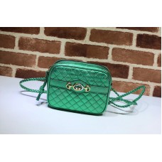 Gucci 534950 Mini laminated leather bags in Green Leather