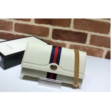 Gucci 546592 Ophidia GG chain wallet in White Leather