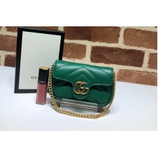 Gucci 575161 GG Marmont mini coins bag in Green Leather