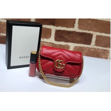 Gucci 575161 GG Marmont mini coins bag in Red Leather