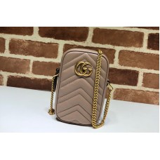 Gucci 598597 GG Marmont mini bag in Apricot matelasse chevron leather