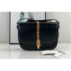 Gucci 601067 Sylvie 1969 small shoulder bag in Black Leather