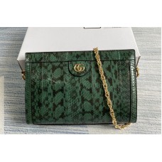 Gucci 5038777 Ophidia small snakeskin shoulder bag in Emerald snakeskin