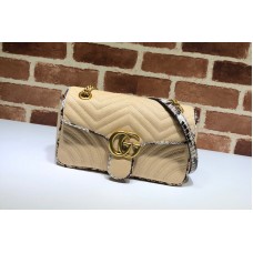 Gucci 443497 GG Marmont small shoulder bag in Beige Python