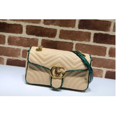 Gucci 443497 GG Marmont small shoulder bag in Green Python