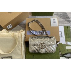 Gucci 446744 GG Marmont mini sequin shoulder bag in Silver silk