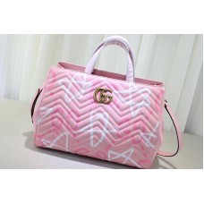 Gucci 443505 GG Marmont medium matelassé top handle bags Pink