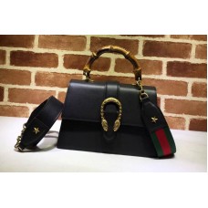 Gucci 448075 Dionysus Leather Top Handle Bags Black