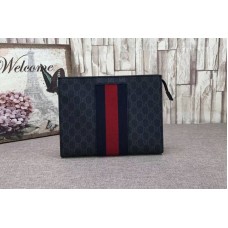 Gucci 475316 GG Supreme Web cosmetic case Black