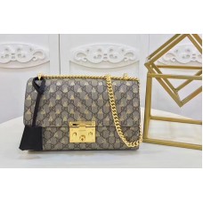 Gucci 409486 Padlock GG Supreme Shoulder Bag Bee