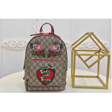 Gucci 427042 Embroidered Snake GG Supreme Backpack