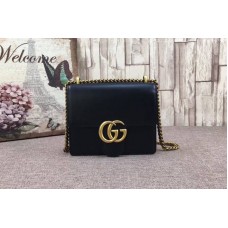 Gucci 431384 GG Marmont Leather Shoulder Bags Black