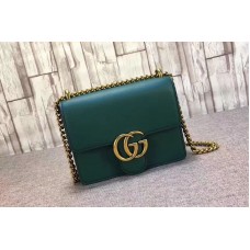 Gucci 431384 GG Marmont Leather Shoulder Bags Green