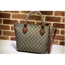 Gucci 432124 GG Supreme Tote Bag Brown