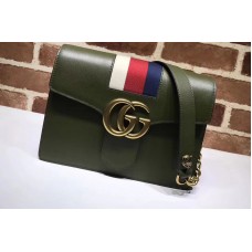 Gucci 476468 GG Marmont Leather Shoulder Bags Green