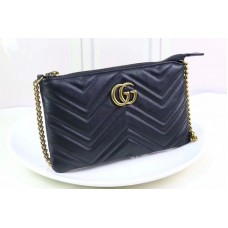 Gucci 443447 GG Marmont mini chain bags Black