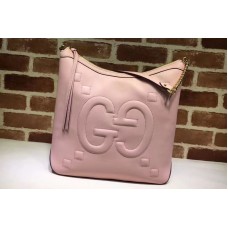 Gucci 453562 Embossed GG Leather Hobo Bags Pink