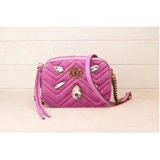 Gucci 448065 GG Marmont mini bags Pink Velvet