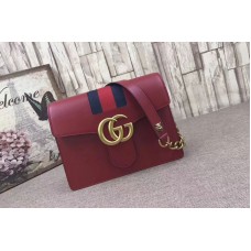 Gucci 476468 GG Marmont Leather Shoulder Bags Red