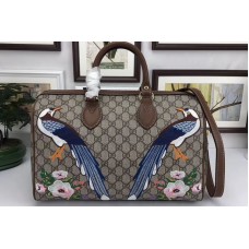 Gucci 409527 Exclusive GG Supreme Top Hand Bag With Embroideries