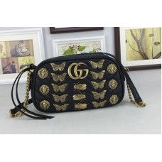 Gucci 447632 GG Marmont Animal Studs Leather Shoulder Bag