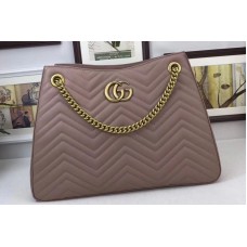 Gucci 453569 GG Marmont Matelasse Shoulder Bag Nude