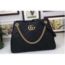 Gucci 453569 GG Marmont Matelasse Shoulder Bags Black