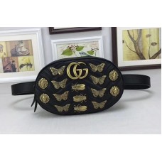 Gucci 491294 GG Marmont animal studs leather belt bags Black