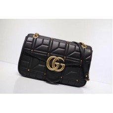 Gucci 443496 GG Marmont Matelasse Shoulder Bag Black