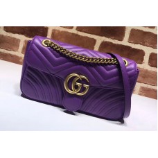 Gucci 443497 GG Marmont Matelasse Shoulder Bags Purple