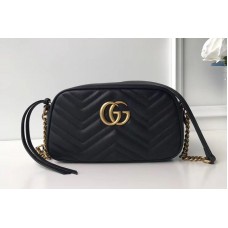 Gucci 447632 GG Marmont Matelasse Shoulder Bags Black