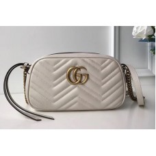 Gucci 447632 GG Marmont Matelasse Shoulder Bags White