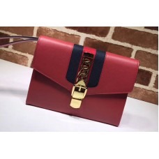 Gucci 477627 Calfskin Leather Clutch Bags Red