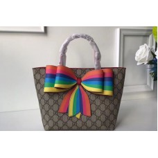 Gucci 501804 Children&#8217;s GG Supreme Check Bow Tote Bags