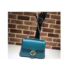 Gucci 510302 Interlocking GG Leather Crossbody Bags Blue