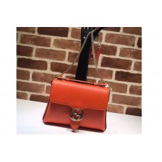 Gucci 510302 Interlocking GG Leather Crossbody Bags Orange