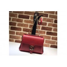 Gucci 510302 Interlocking GG Leather Crossbody Bags Red