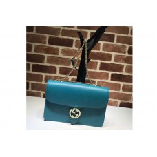 Gucci 510303 Interlocking GG Leather Crossbody Bags Blue