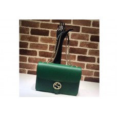 Gucci 510303 Interlocking GG Leather Crossbody Bags Green