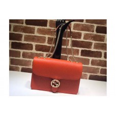 Gucci 510303 Interlocking GG Leather Crossbody Bags Orange