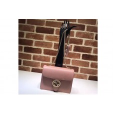 Gucci 510304 Interlocking GG Leather Crossbody Bag Pink