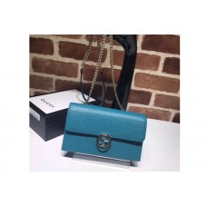 Gucci 510314 GG Marmont Leather Crossbody Bags Light Blue