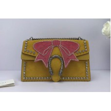 Gucci 400249 Dionysus Suede Shoulder Bag Yellow